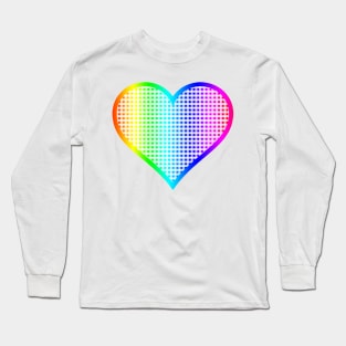 Rainbow Gingham Heart Long Sleeve T-Shirt